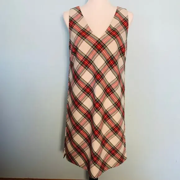 Trina Turk 'Brynne' Holiday Tartan Plaid Sleeveless Shift Dress Size 4 - Picture 9 of 11